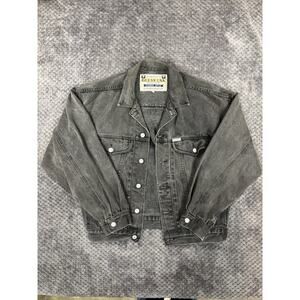 Vintage 80s GUESS by Georges Marciano Black Denim Jacket Made USA Medium